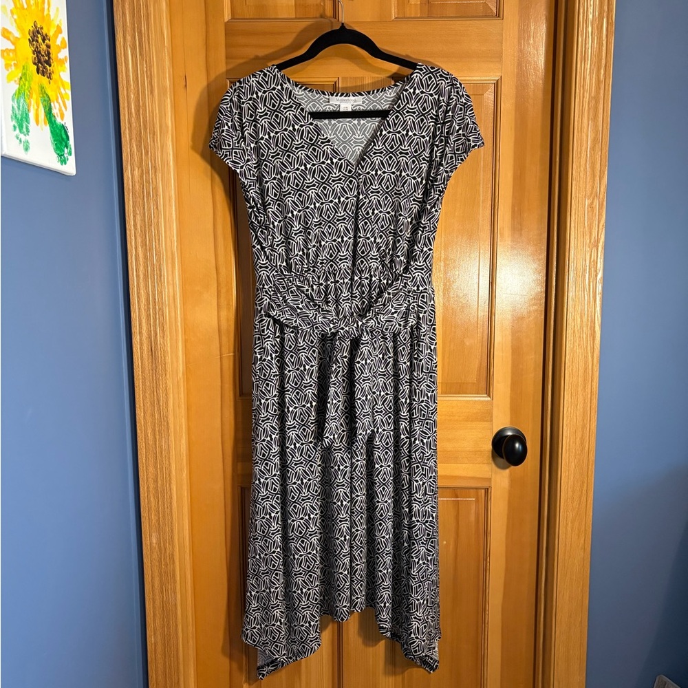 Motherhood Black and White High Low Dress